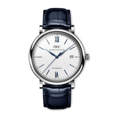 Montre IWC Portofino Automatic cadran argenté bracelet cuir 40 mm