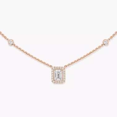 Collier Messika Joy en or rose et diamants taille émeraude