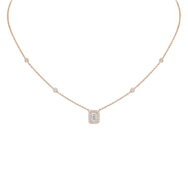 Collier Messika Joy en or rose et diamants taille émeraude