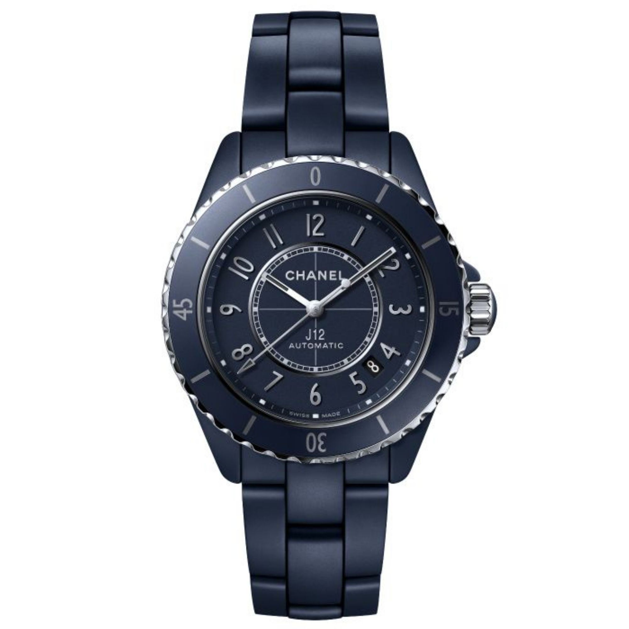 Montre CHANEL J12 BLEU automatiquecadran bleu et bracelet céramique bleu 38 mm
