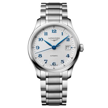 Longines Master Collection automatic watch, silver dial, steel bracelet 39 mm