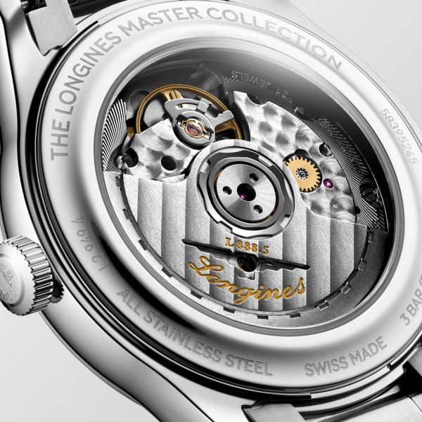 Longines Master Collection automatic watch, silver dial, steel bracelet 39 mm