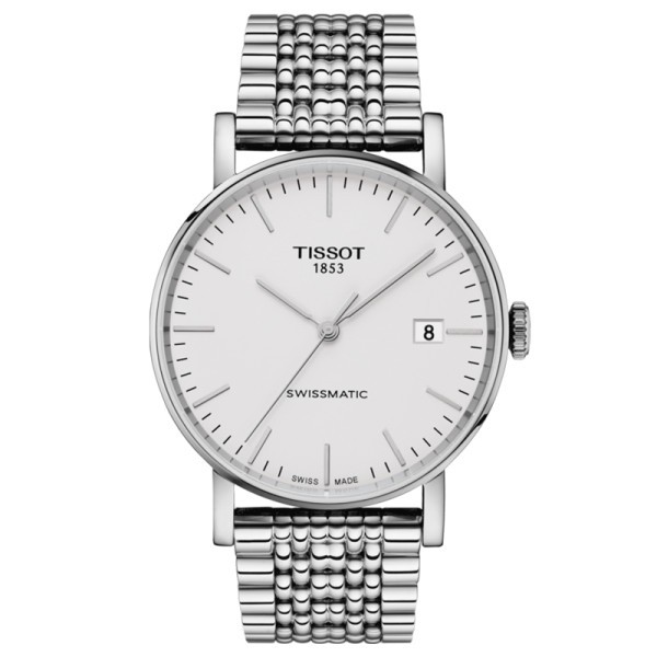 Montre Tissot T-Classic Everytime Swissmatic cadran argent bracelet acier 40 mm