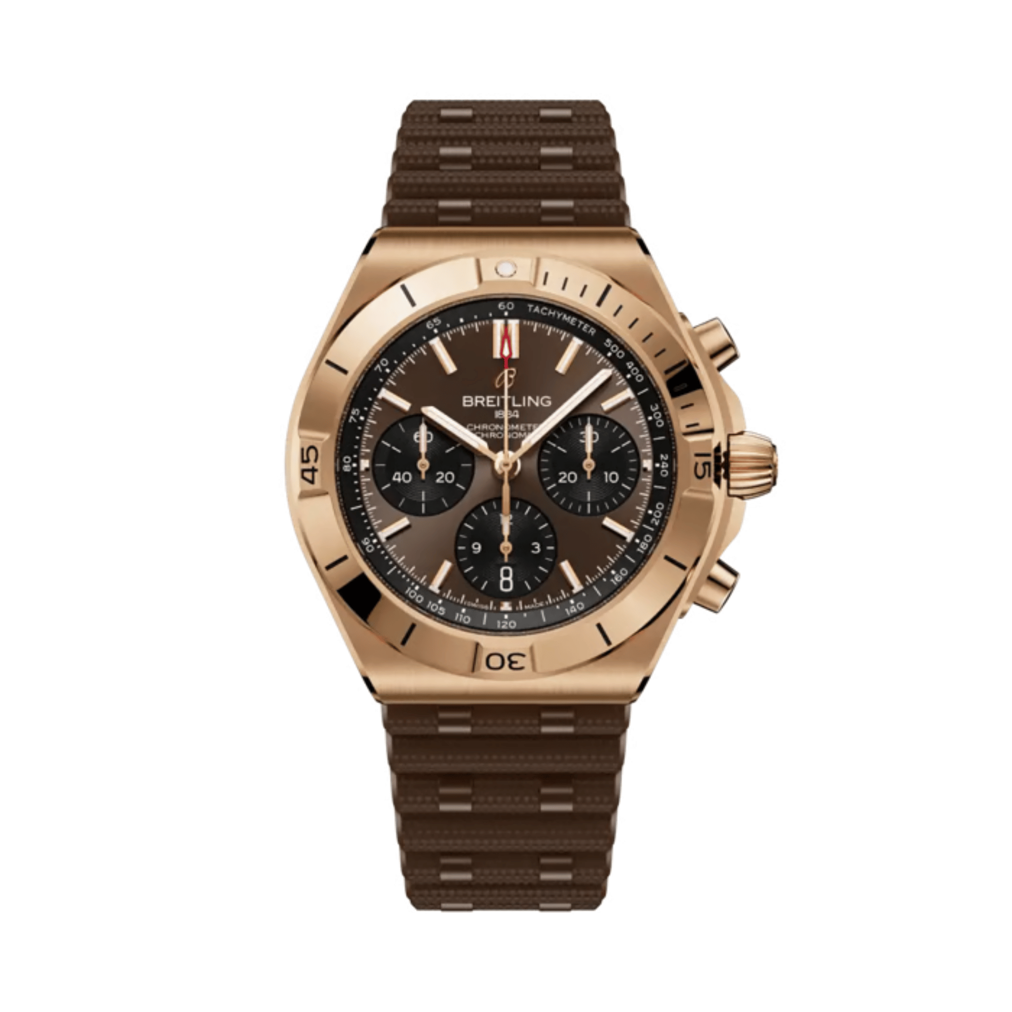 copy ofBreitling Chronomat B01 Chronograph Automatic Ice Blue Dial Platinum Bezel Rubber Strap 42 mm Watch