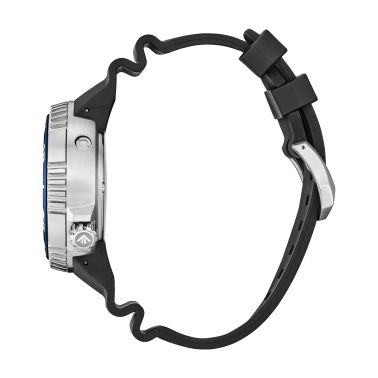 Citizen Promaster Dive E365 Watch with Blue Dial, Black Rubber Strap and 46 mm Stainless Steel Case.