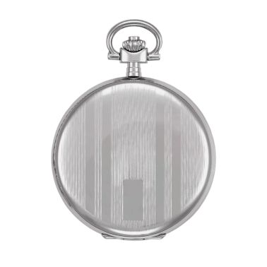 Tissot Savonnette quartz watch white dial steel chain 48.5 mm