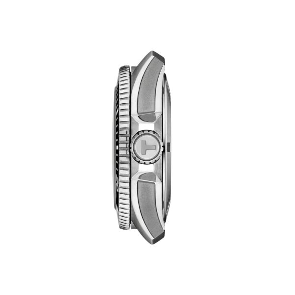 Tissot Seastar 2000 Powermatic 80 Watch with Black Dial and Stainless Steel Bracelet – 44 mm