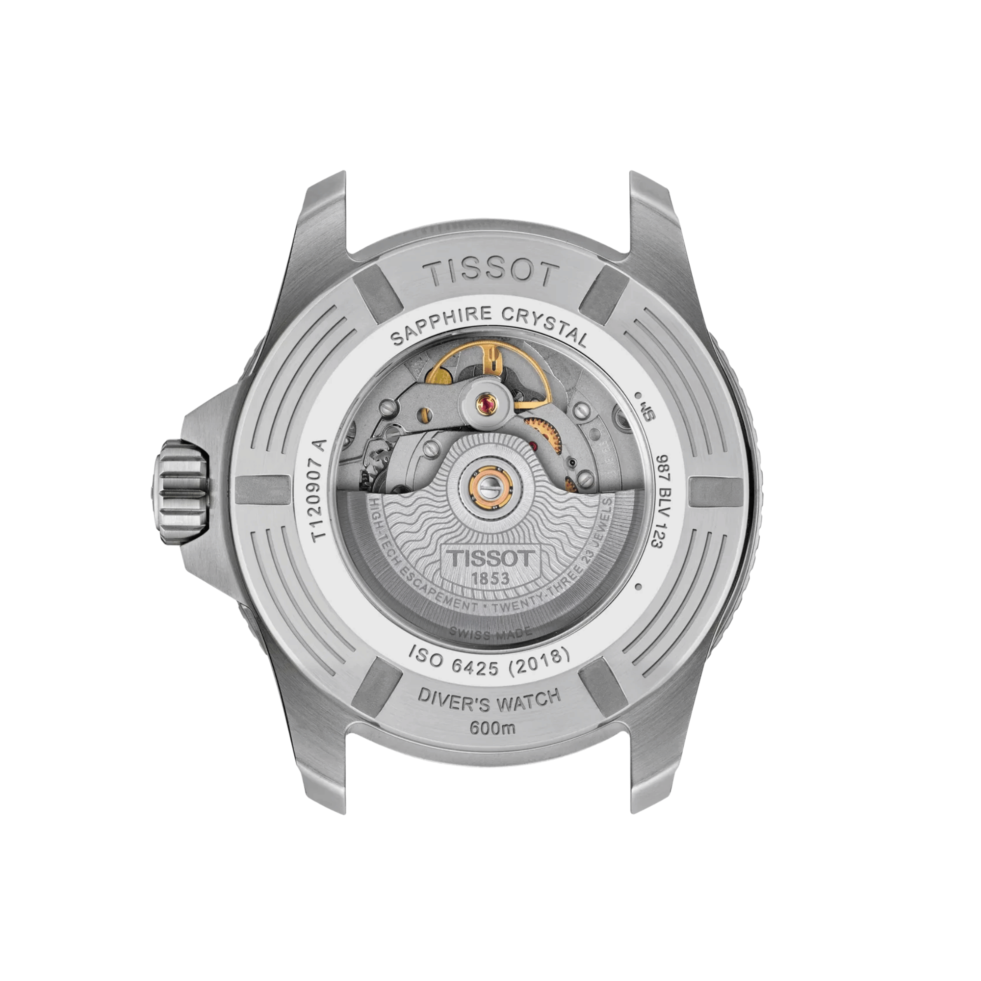 Tissot Seastar 2000 Powermatic 80 Watch with Black Dial and Stainless Steel Bracelet – 44 mm