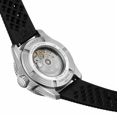 Tissot Seastar 2000 Powermatic 80 Watch with Orange Dial and Rubber Strap – 44 mm