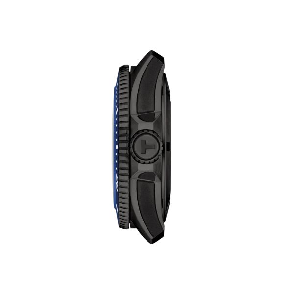 Tissot Seastar 2000 Powermatic 80 Watch with Blue Dial and Rubber Strap – 44 mm