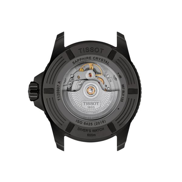 Tissot Seastar 2000 Powermatic 80 Watch with Blue Dial and Rubber Strap – 44 mm