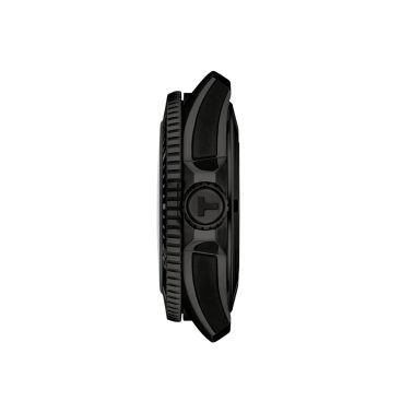 Tissot Seastar 2000 Powermatic 80 Watch with Black Dial and Rubber Strap – 44 mm