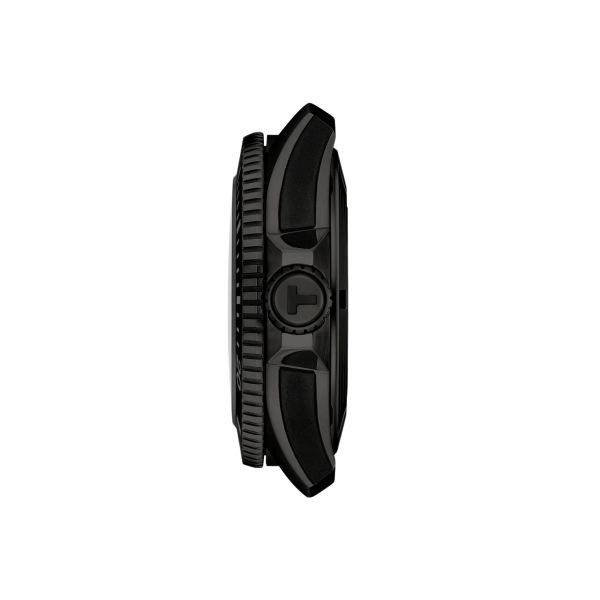 Tissot Seastar 2000 Powermatic 80 Watch with Black Dial and Rubber Strap – 44 mm