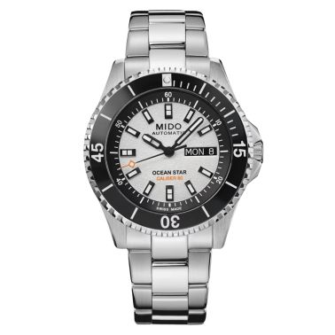Mido Ocean Star 200 automatic watch white dial steel bracelet 41 mm