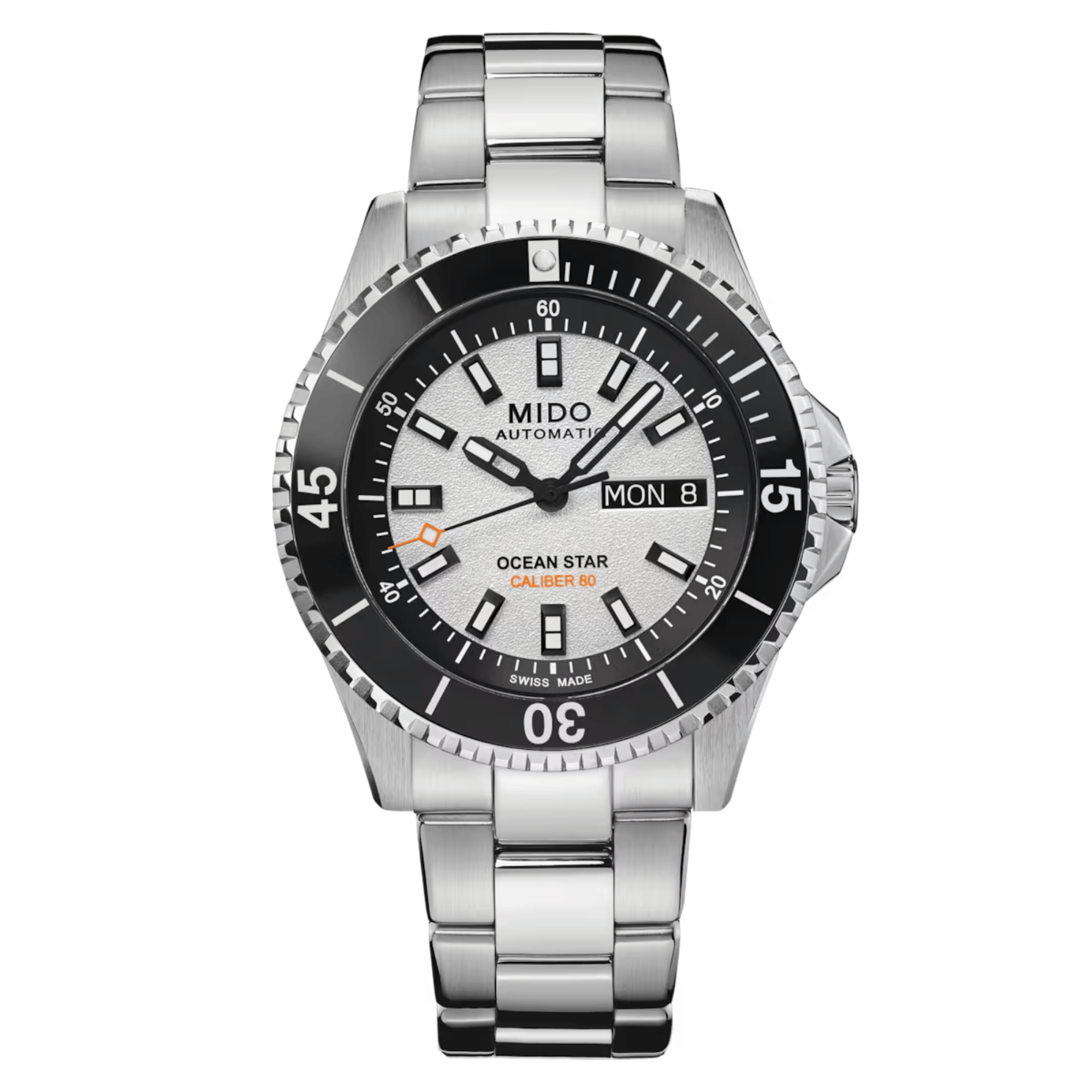 Mido Ocean Star 200 automatic watch white dial steel bracelet 41 mm
