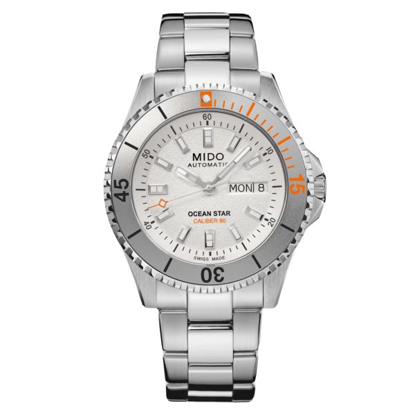 Mido Ocean Star 200 automatic watch white dial steel bracelet 41 mm