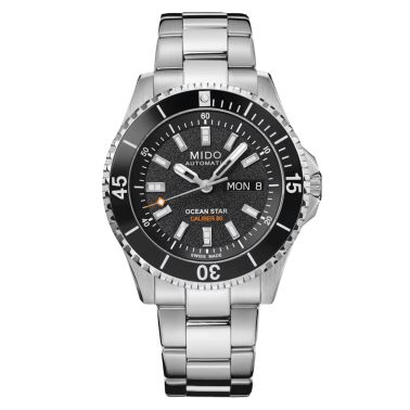 Mido Ocean Star 200 automatic watch black dial steel bracelet 41 mm