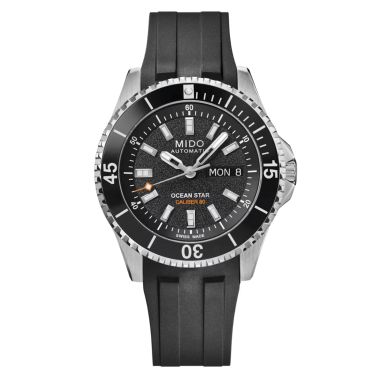 Mido Ocean Star 200 automatic watch black dial steel bracelet 41 mm