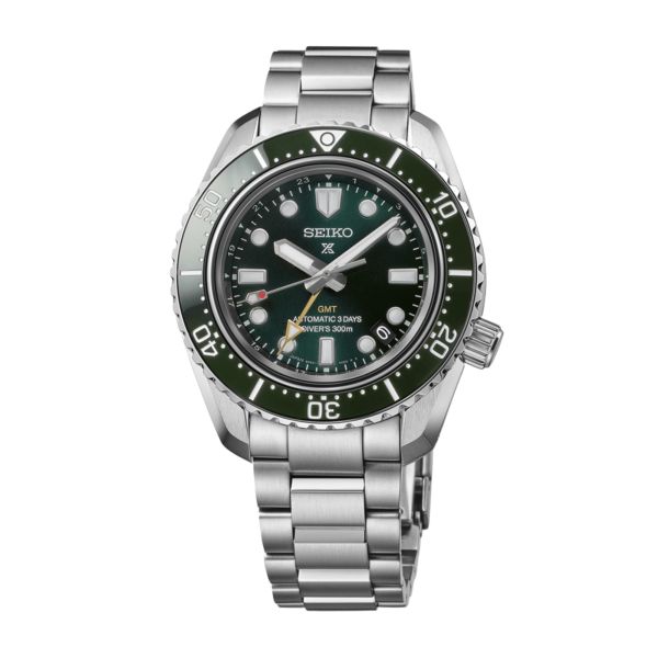 Montre Seiko Prospex Automatique Heritage Diver's GMT 1968 cadran vert bracelet acier 42 mm