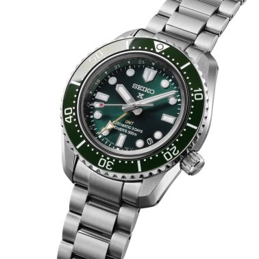 Montre Seiko Prospex Automatique Heritage Diver's GMT 1968 cadran vert bracelet acier 42 mm