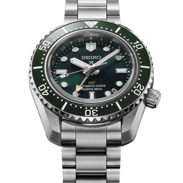 Montre Seiko Prospex Automatique Heritage Diver's GMT 1968 cadran vert bracelet acier 42 mm