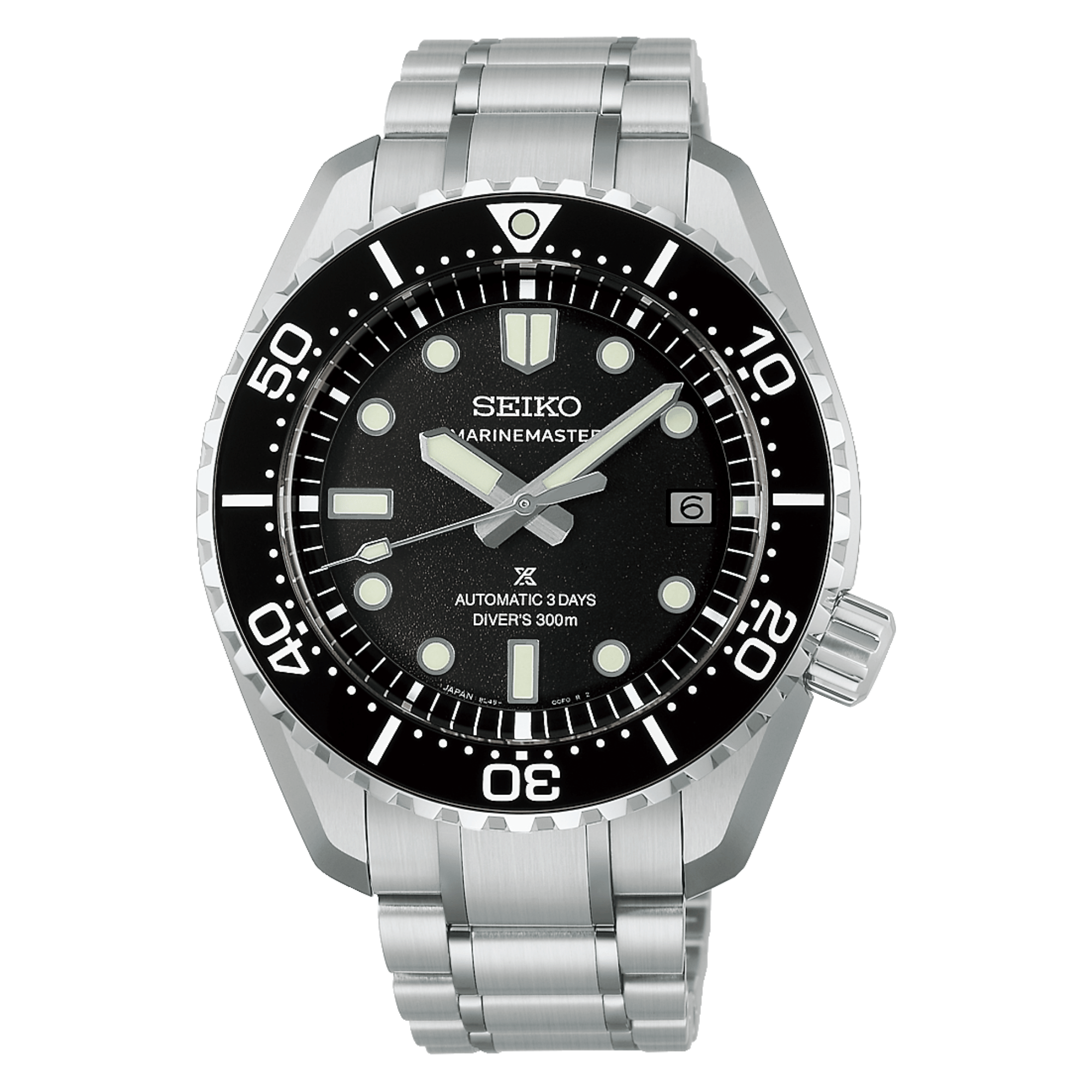Seiko Prospex Marinemaster Automatic 1968 Heritage Diver's Watch with Black Dial and Stainless Steel Bracelet, 42 mm