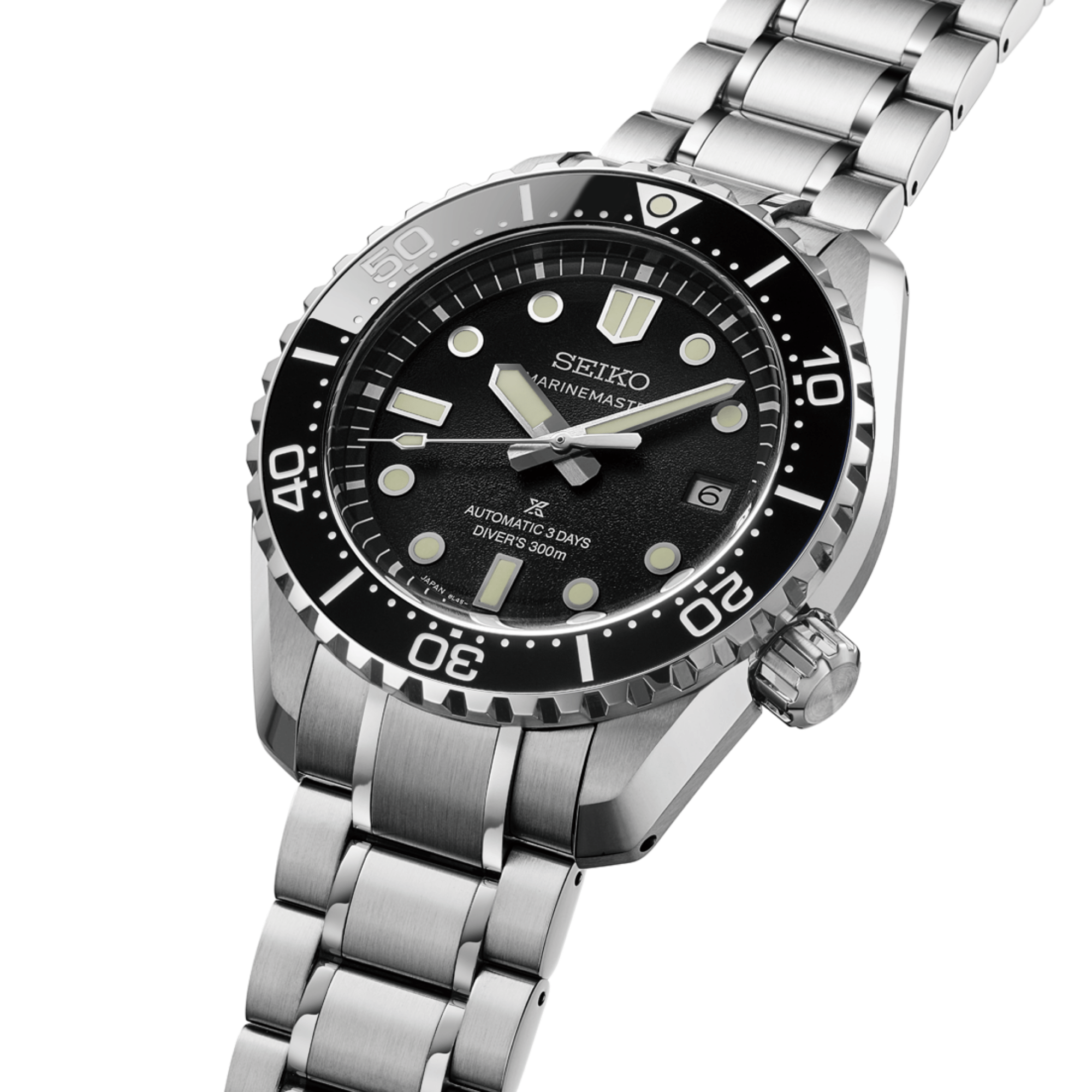 Seiko Prospex Marinemaster Automatic 1968 Heritage Diver's Watch with Black Dial and Stainless Steel Bracelet, 42 mm