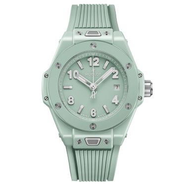 Montre Hublot Big Bang Mint Green Ceramic automatique cadran vert bracelet caoutchouc 33 mm
