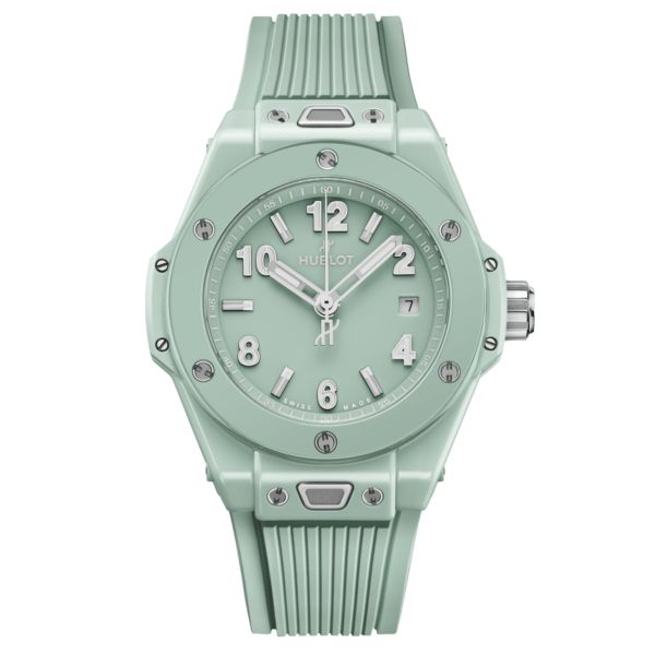 Hublot Big Bang Mint Green Ceramic Automatic Watch Green Dial Green Rubber Strap 33 mm