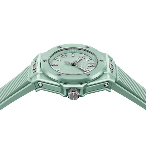 Hublot Big Bang Mint Green Ceramic Automatic Watch Green Dial Green Rubber Strap 33 mm