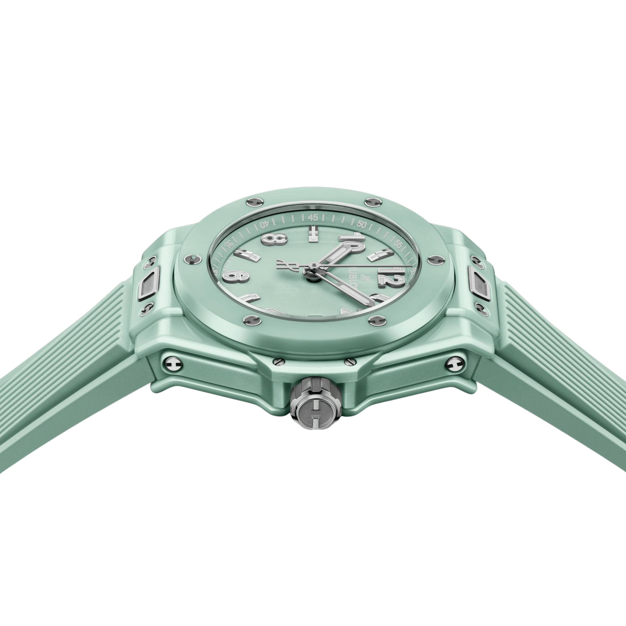 Hublot Big Bang Mint Green Ceramic Automatic Watch Green Dial Green Rubber Strap 33 mm
