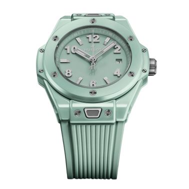 Hublot Big Bang Mint Green Ceramic Automatic Watch Green Dial Green Rubber Strap 33 mm