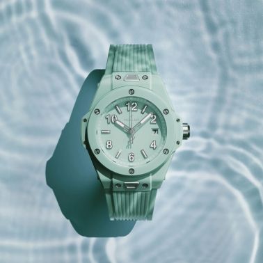 Hublot Big Bang Mint Green Ceramic Automatic Watch Green Dial Green Rubber Strap 33 mm