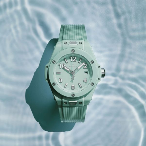 Hublot Big Bang Mint Green Ceramic Automatic Watch Green Dial Green Rubber Strap 33 mm
