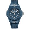 Hublot Big Bang Petrol Blue Ceramic Automatic Watch Blue Dial Blue Rubber Strap 33 mm