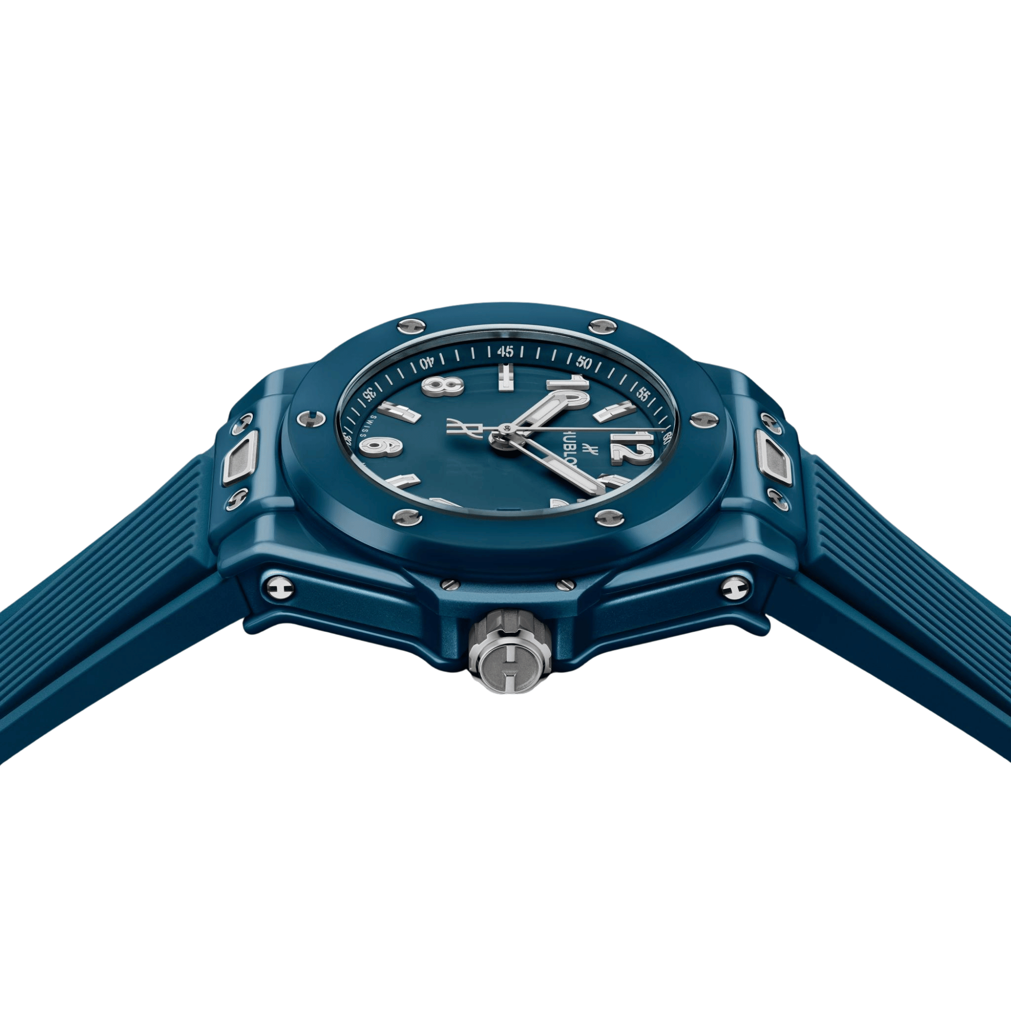 Hublot Big Bang Petrol Blue Ceramic Automatic Watch Blue Dial Blue Rubber Strap 33 mm