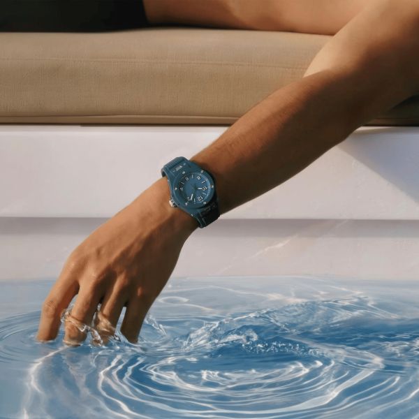 Hublot Big Bang Petrol Blue Ceramic Automatic Watch Blue Dial Blue Rubber Strap 33 mm