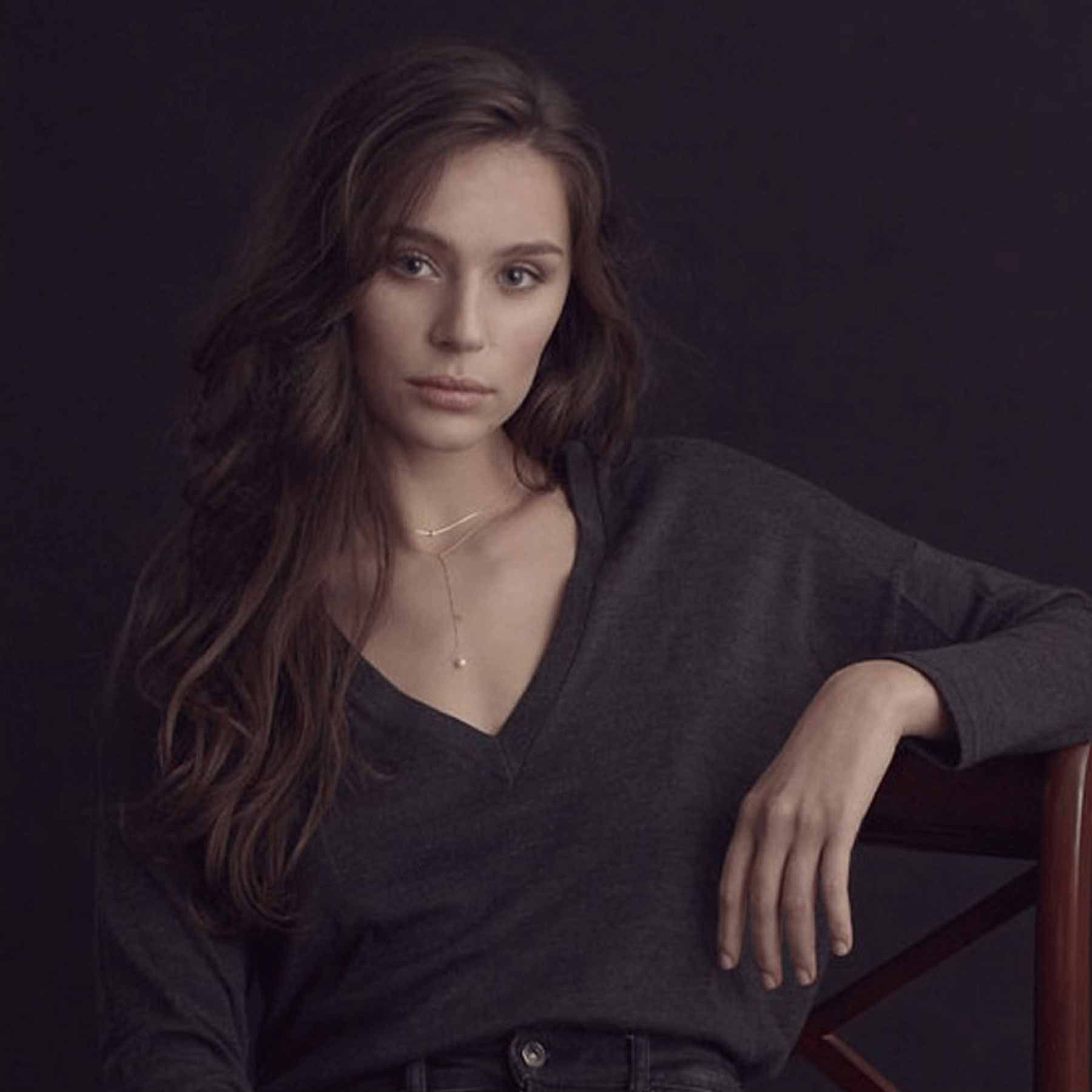 Collier Claverin Lasso en or jaune et perle blanche - PORTE