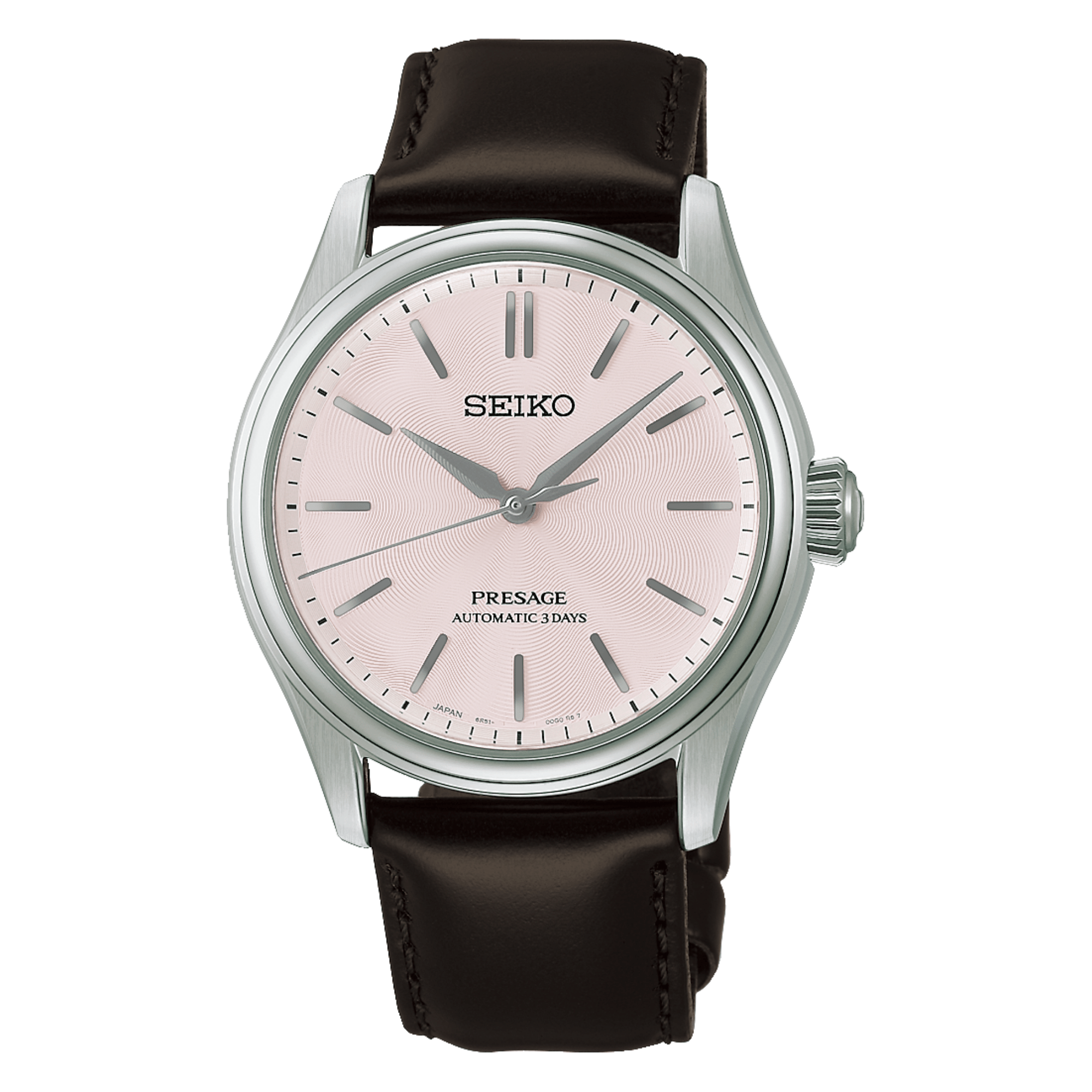 Montre Seiko Presage Classic Series automatique cadran rose bracelet cuir 38 mm