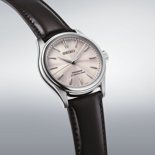 Montre Seiko Presage Classic Series automatique cadran rose bracelet cuir 38 mm