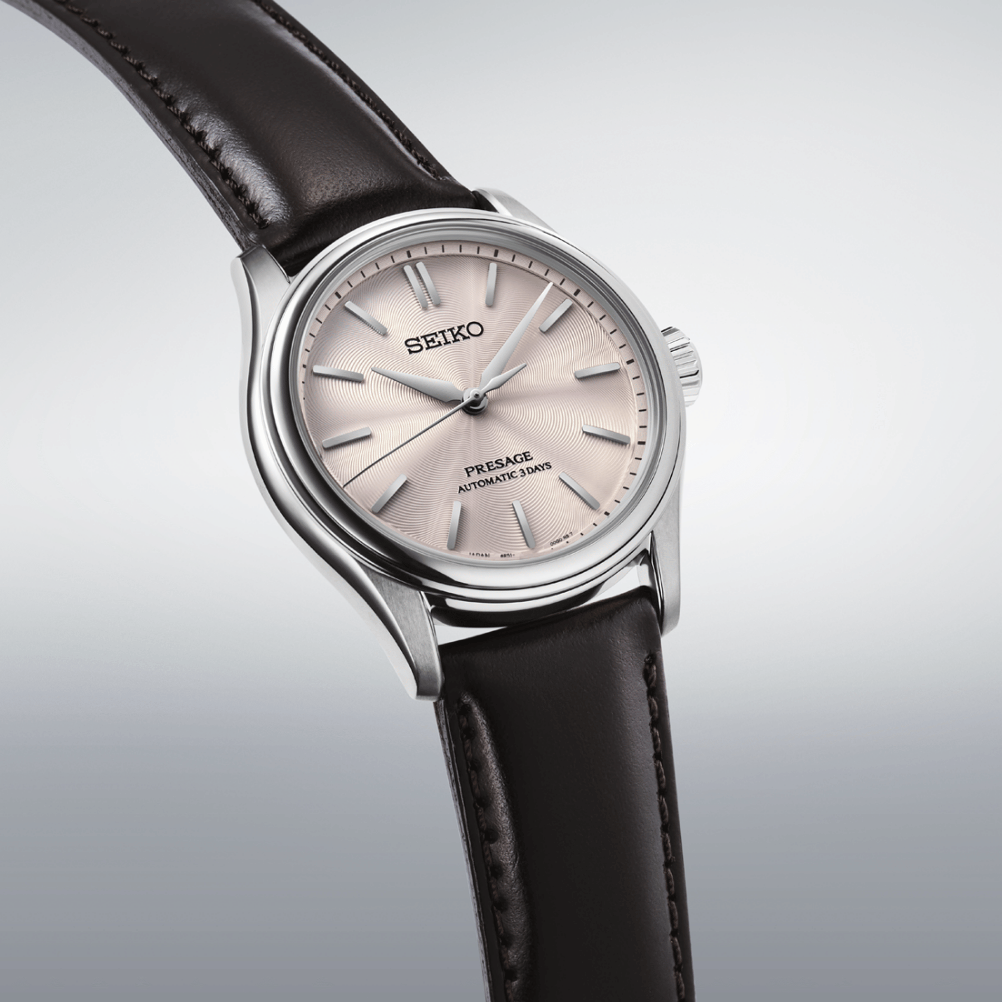 Montre Seiko Presage Classic Series automatique cadran rose bracelet cuir 38 mm