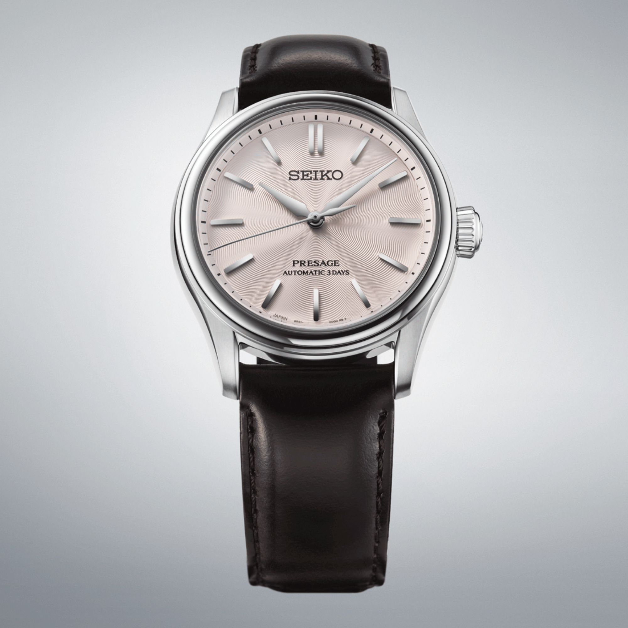 Montre Seiko Presage Classic Series automatique cadran rose bracelet cuir 38 mm