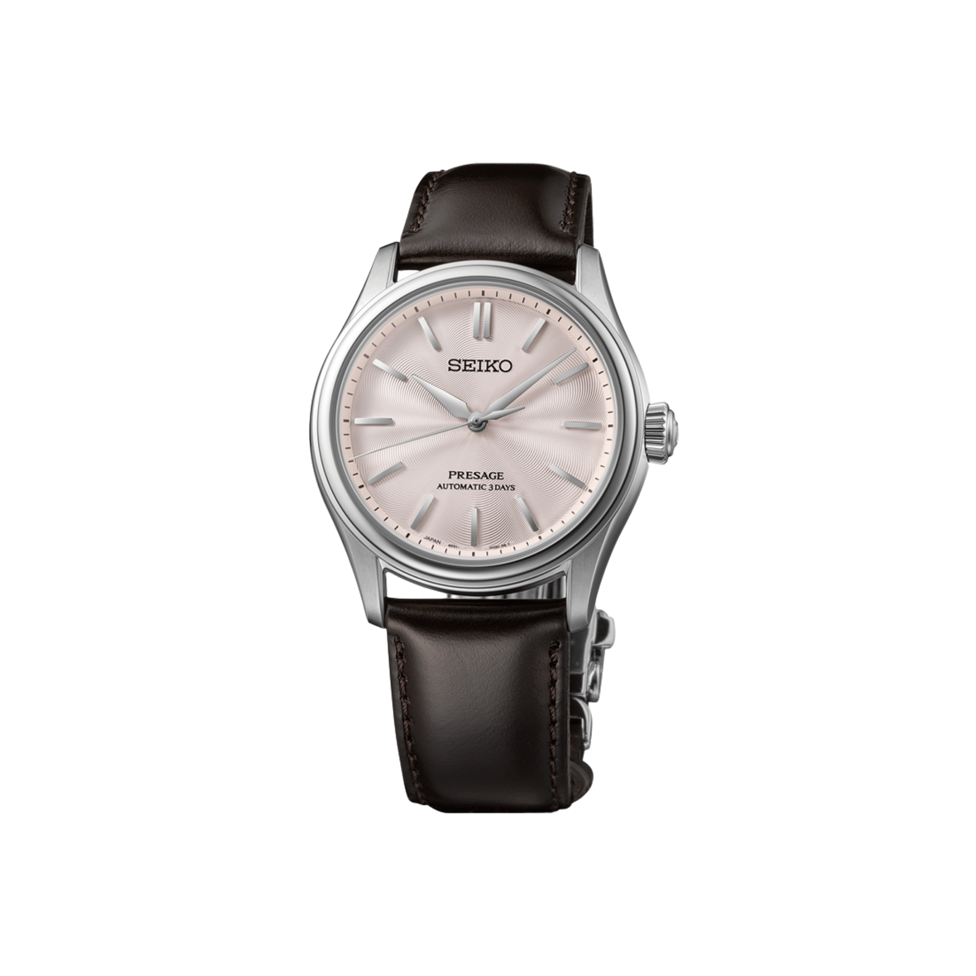 Montre Seiko Presage Classic Series automatique cadran rose bracelet cuir 38 mm