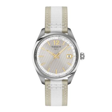 Tissot T-Classic PR 100 Cycling Quartz Watch, Grey Dial, Fabric Strap, 34 mm