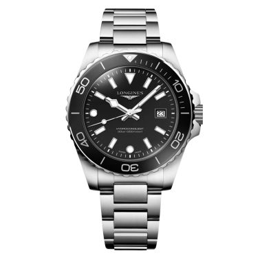 Montre Longines HydroConquest quartz cadran noir bracelet acier 42 mm