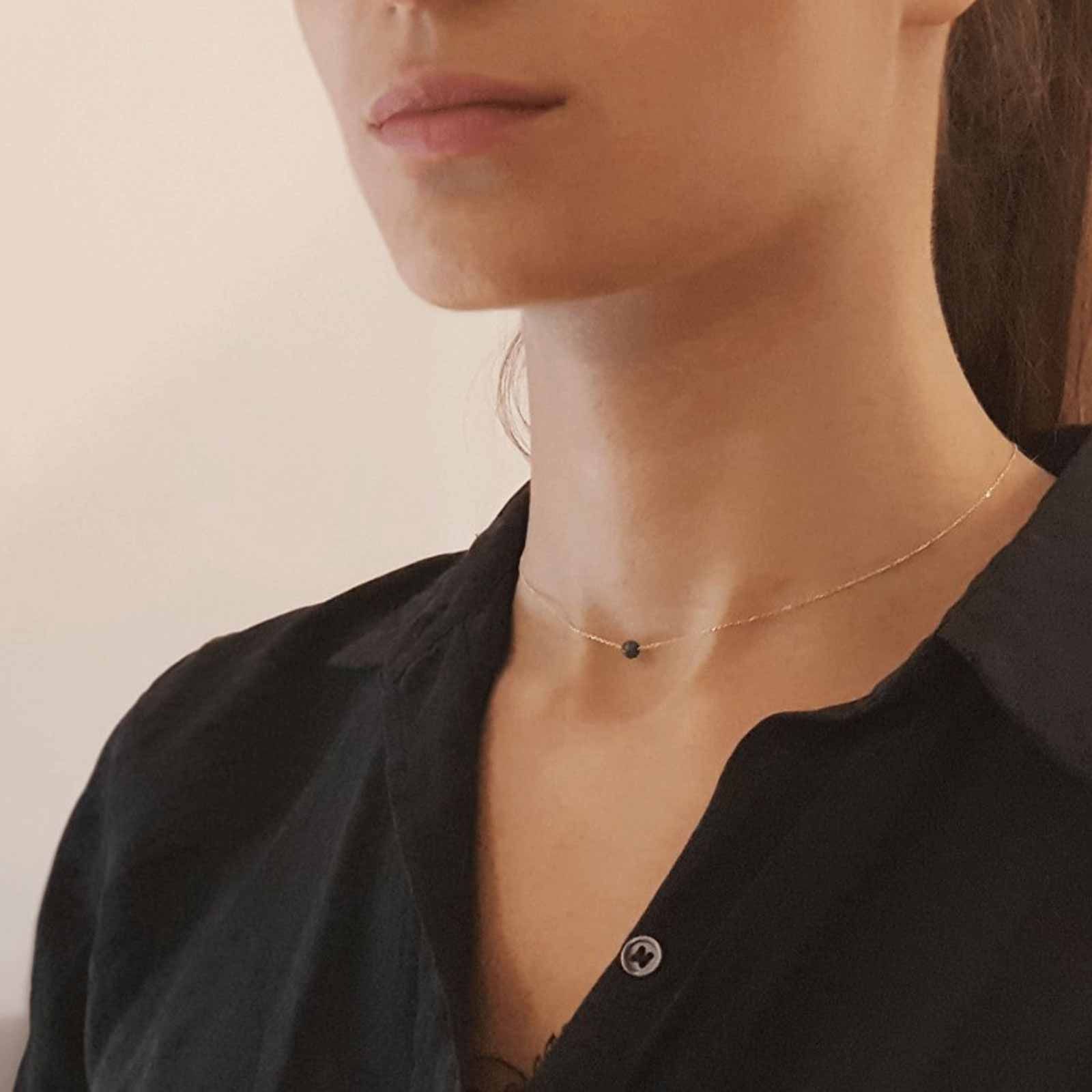 Collier Claverin Hope One en or jaune et perle en malachite