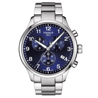 Montre Tissot T-Sport Chrono XL Classic quartz cadran bleu bracelet acier 45 mm T116.617.11.047.01