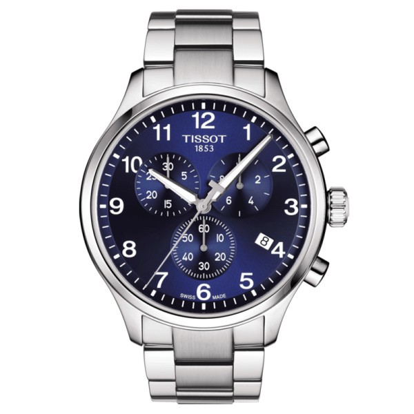 Montre Tissot T-Sport Chrono XL Classic quartz cadran bleu bracelet acier 45 mm T116.617.11.047.01