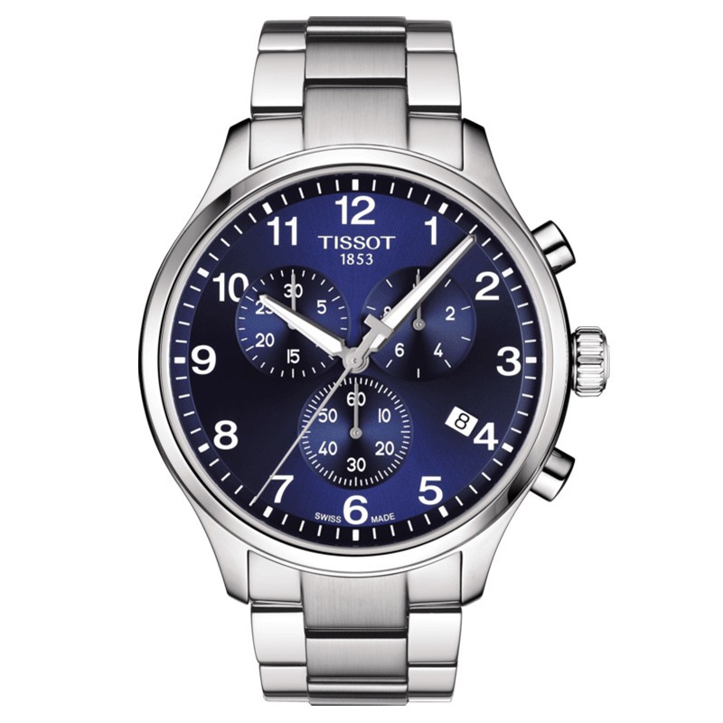 Montre Tissot T-Sport Chrono XL Classic quartz cadran bleu bracelet acier 45 mm T116.617.11.047.01