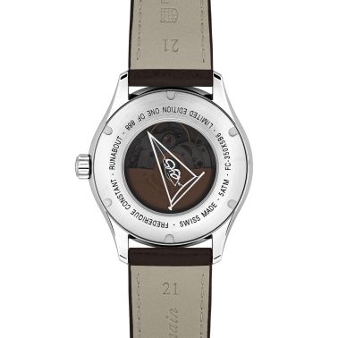 Frederique Constant Classics Runabout automatic GMT brown dial genuine leather strap 42 mm